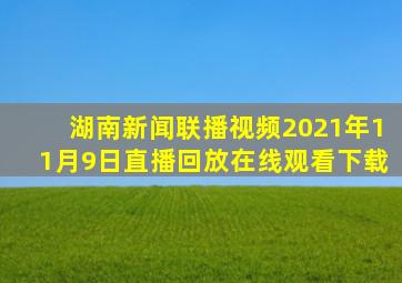 湖南新闻联播视频2021年11月9日直播回放在线观看下载