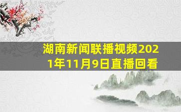 湖南新闻联播视频2021年11月9日直播回看