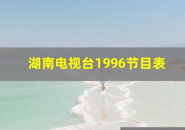 湖南电视台1996节目表