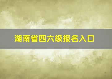 湖南省四六级报名入口