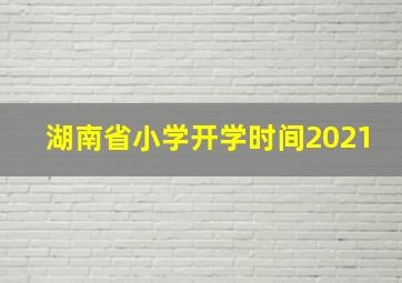 湖南省小学开学时间2021