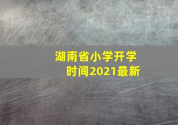 湖南省小学开学时间2021最新