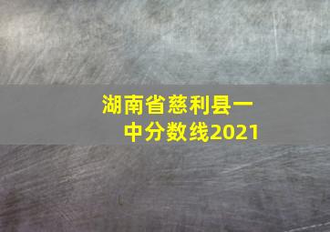 湖南省慈利县一中分数线2021