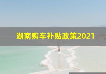 湖南购车补贴政策2021