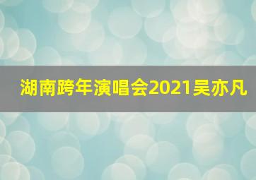 湖南跨年演唱会2021吴亦凡