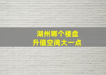 湖州哪个楼盘升值空间大一点