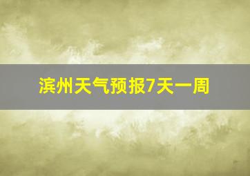 滨州天气预报7天一周