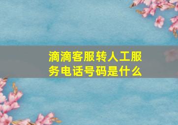 滴滴客服转人工服务电话号码是什么