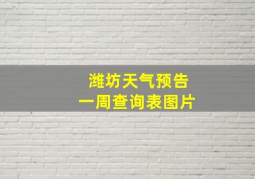 潍坊天气预告一周查询表图片