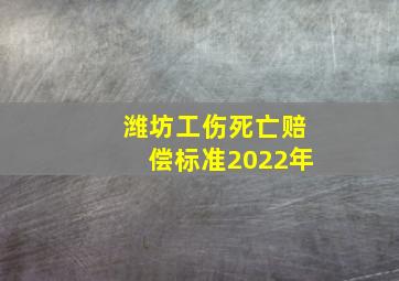 潍坊工伤死亡赔偿标准2022年