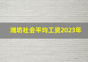 潍坊社会平均工资2023年