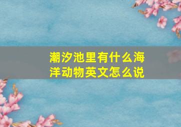 潮汐池里有什么海洋动物英文怎么说