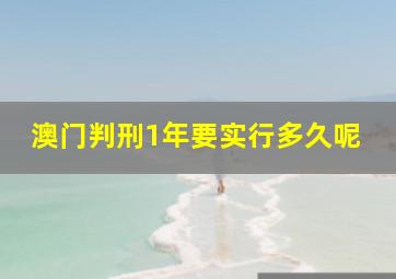 澳门判刑1年要实行多久呢