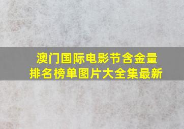 澳门国际电影节含金量排名榜单图片大全集最新