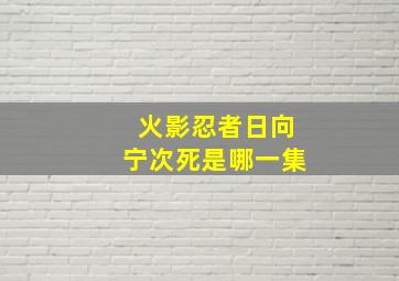 火影忍者日向宁次死是哪一集