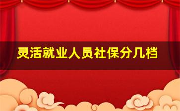 灵活就业人员社保分几档