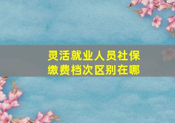 灵活就业人员社保缴费档次区别在哪