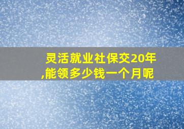 灵活就业社保交20年,能领多少钱一个月呢