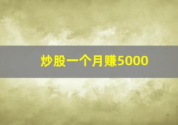 炒股一个月赚5000