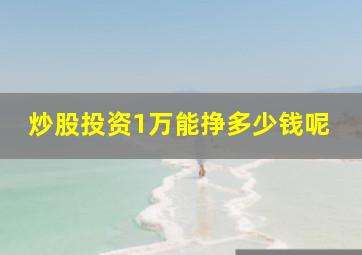 炒股投资1万能挣多少钱呢