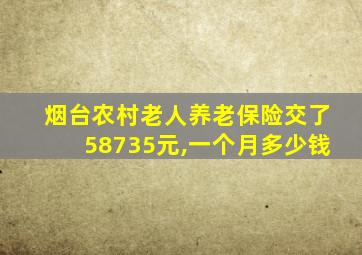 烟台农村老人养老保险交了58735元,一个月多少钱