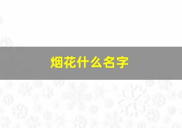 烟花什么名字