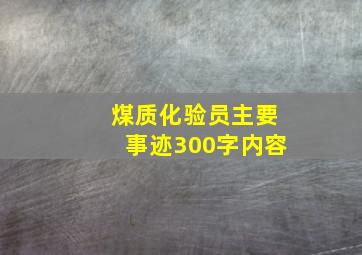 煤质化验员主要事迹300字内容