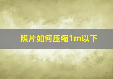 照片如何压缩1m以下