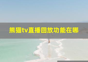 熊猫tv直播回放功能在哪