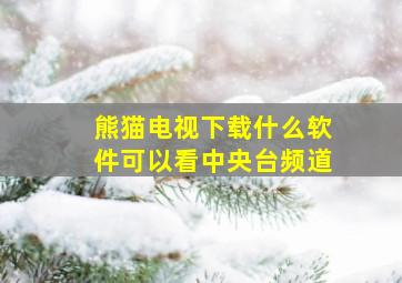 熊猫电视下载什么软件可以看中央台频道