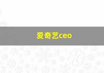 爱奇艺ceo