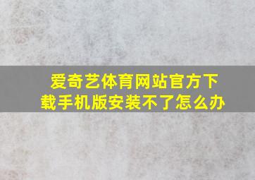 爱奇艺体育网站官方下载手机版安装不了怎么办