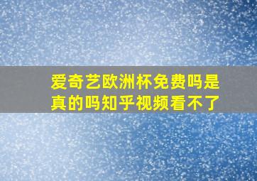 爱奇艺欧洲杯免费吗是真的吗知乎视频看不了