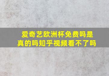 爱奇艺欧洲杯免费吗是真的吗知乎视频看不了吗