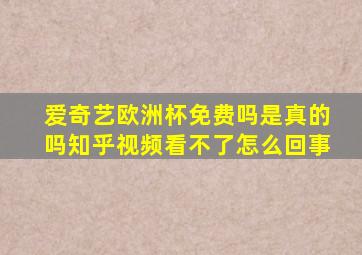 爱奇艺欧洲杯免费吗是真的吗知乎视频看不了怎么回事