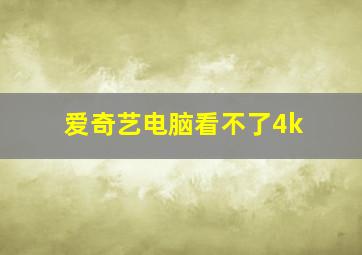 爱奇艺电脑看不了4k