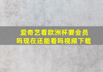 爱奇艺看欧洲杯要会员吗现在还能看吗视频下载