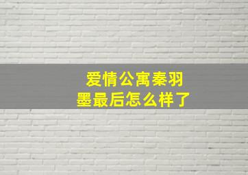 爱情公寓秦羽墨最后怎么样了