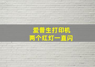 爱普生打印机两个红灯一直闪