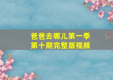 爸爸去哪儿第一季第十期完整版视频