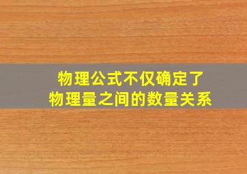 物理公式不仅确定了物理量之间的数量关系