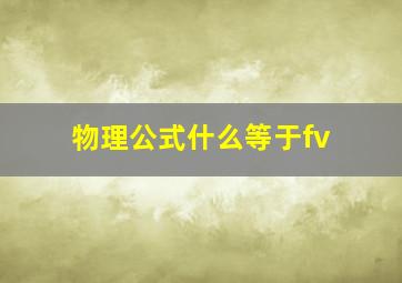 物理公式什么等于fv