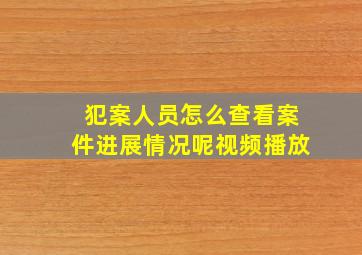 犯案人员怎么查看案件进展情况呢视频播放