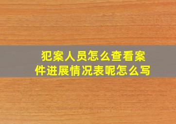 犯案人员怎么查看案件进展情况表呢怎么写