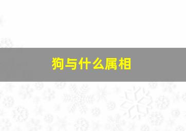 狗与什么属相