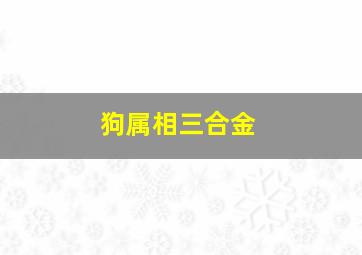 狗属相三合金