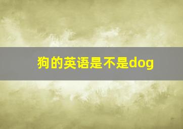 狗的英语是不是dog