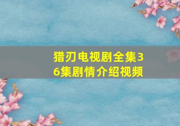 猎刃电视剧全集36集剧情介绍视频