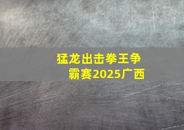 猛龙出击拳王争霸赛2025广西