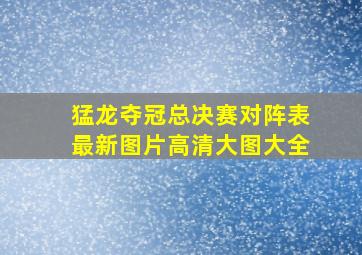 猛龙夺冠总决赛对阵表最新图片高清大图大全